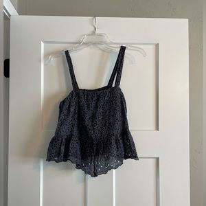 American Eagle Outfitters Floral Eyelet Tank Top